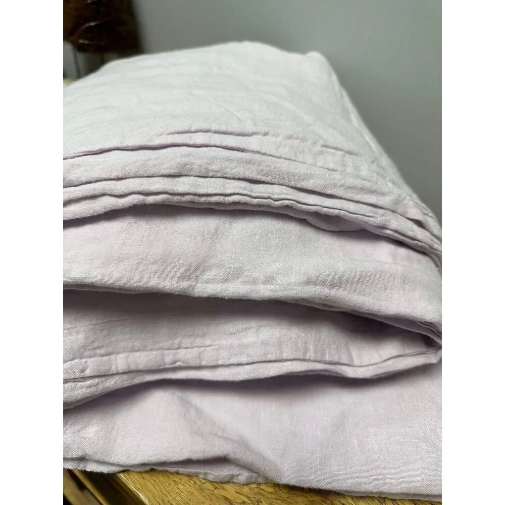 New Anthropologie Washed Linen Duvet Cover​ Size Queen Top Bed